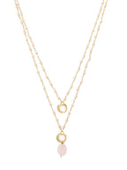Ruby Raang Pink Onyx and Kundan Necklace