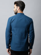 Even Apparels Navy blue Color Pure Cotton Men's Kurta With Side Placket (CHK1056) - Distacart