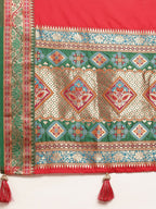 Shree Shyam Fashion Silk Blend Red Saree - Distacart