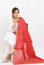Mominos Fashion Moeza Women's Cotton Zari Box Red Dupatta - Distacart