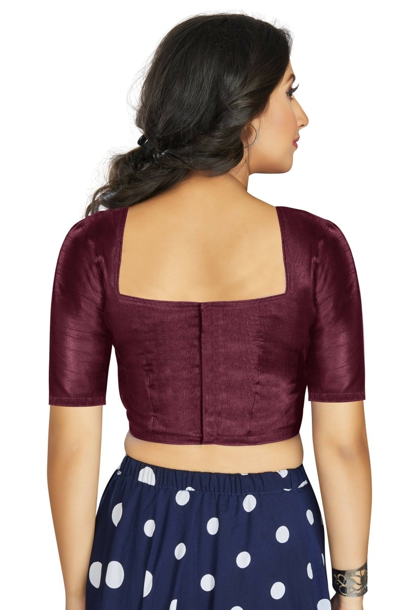 Aastha Fashion Women's Wine Art Silk Designer Traditional Readymade Blouse