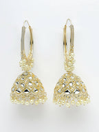 NVR Women Gold-Plated Handcrafted Kundan Jhumka Earrings - Distacart