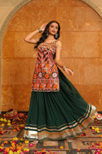 AI Fashion Green Georgette Designer Navratri Wear Lehenga Choli Collection
