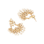 Nuyug 22K Gold Plated Kundan Chandbali Pearl Elegance Earrings - Distacart
