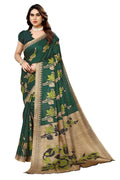 Vamika Green Printed Art Silk Saree