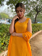 Partywear Designer Yellow Georgette Palazzo Suit - Anbazaar - Distacart