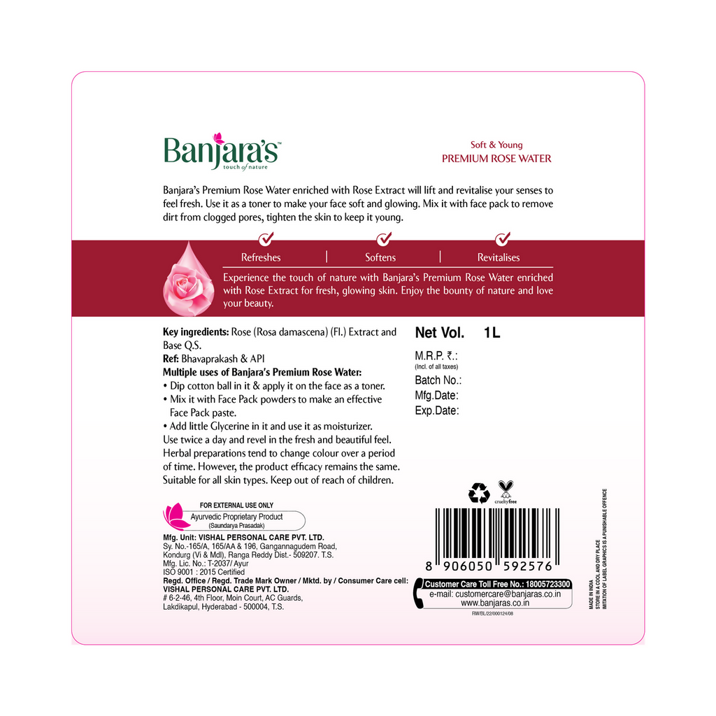 Banjara's Premium Rose Water - Distacart