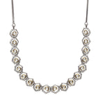Dual Tone Gold and Silver Choker with American Diamonds and Kundan (Silver) - Ruby Raang