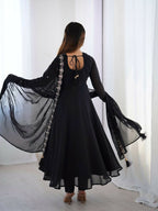 Joban Fashion Black Kurta Set Georgette Sequence Embroidery Work - Distacart