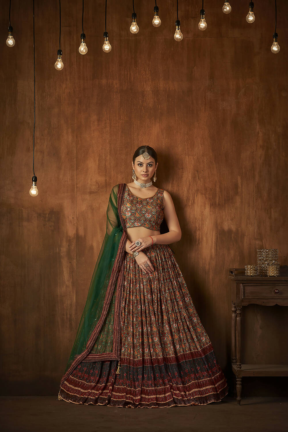 Wedding Designer Multi Georgette Lahenga Choli - Anbazaar - Distacart