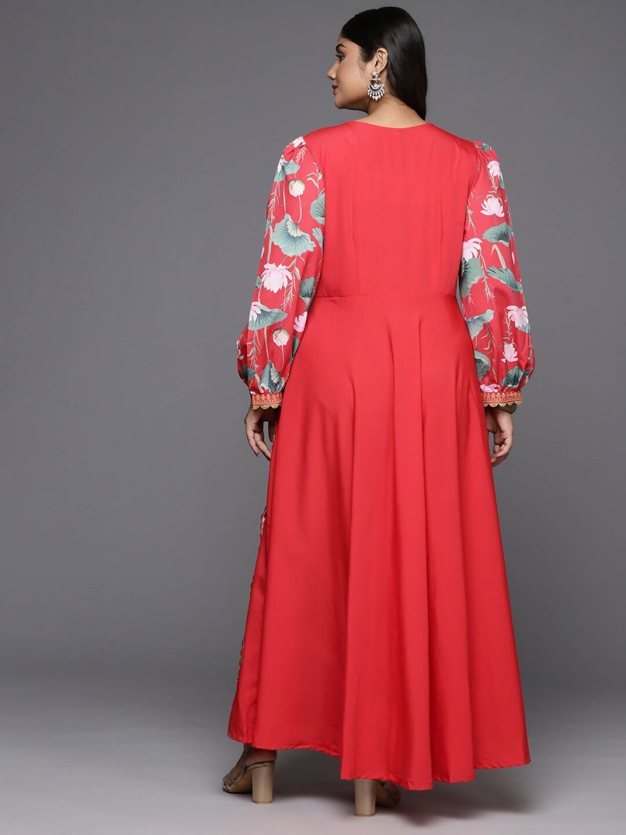 Ahalyaa Women's Traditional wear Ethnic Dress - Red - Distacart