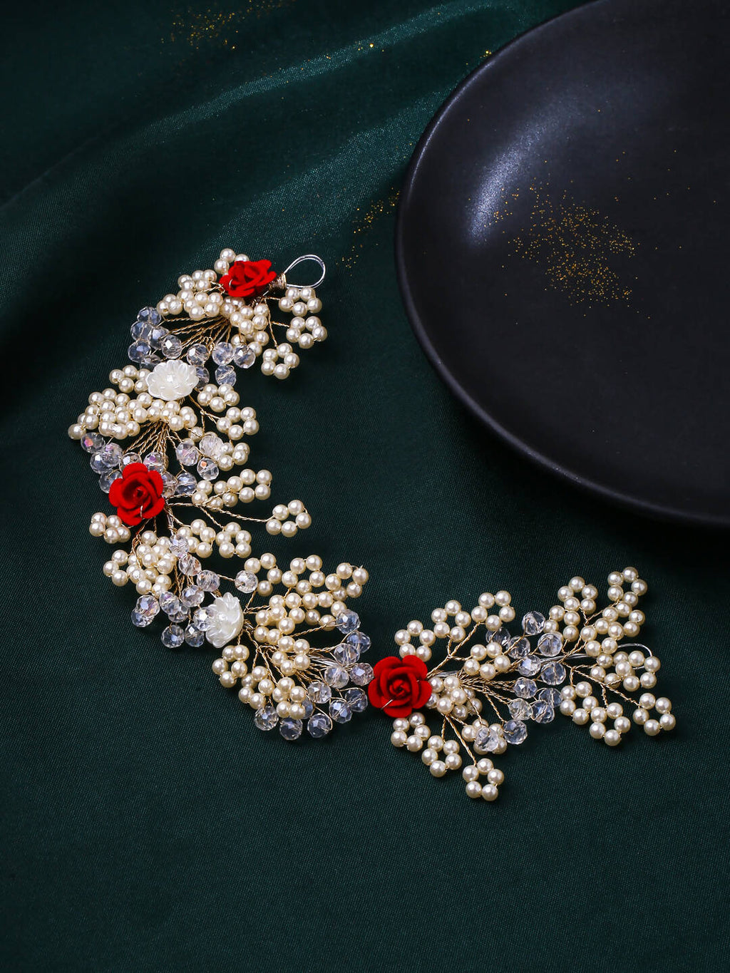 NVR Women's Embellished Beaded Hair Accessory Set
