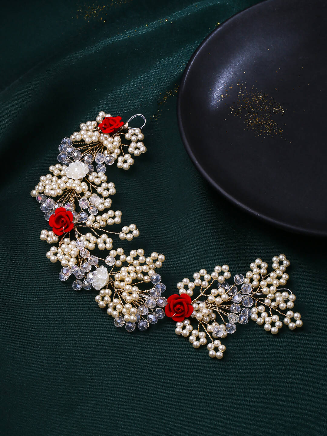 NVR Women's Embellished Beaded Hair Accessory Set