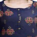 Lagi Women's Blue Printed Straight Kurta & Pant (MC38B)