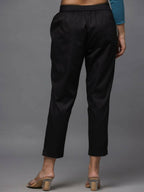 Juniper Women's Black Solid Straight Slim Pant - Distacart