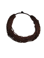 Inhanns Handmade Beaded Multilayer Necklace, 20 Layers - Coffee Brown