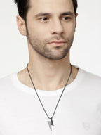 NVR Men Black Plated Flash Pendent With Chain