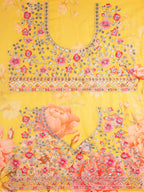 House of Panchhi Yellow Colour Organza Floral Design Digital Print Lehenga Choli & Dupatta