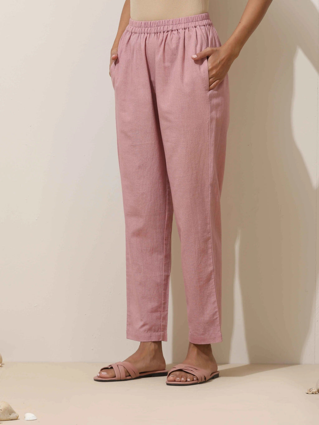 trueBrowns Mint Green Cotton Linen Kurta Pant Set - Distacart
