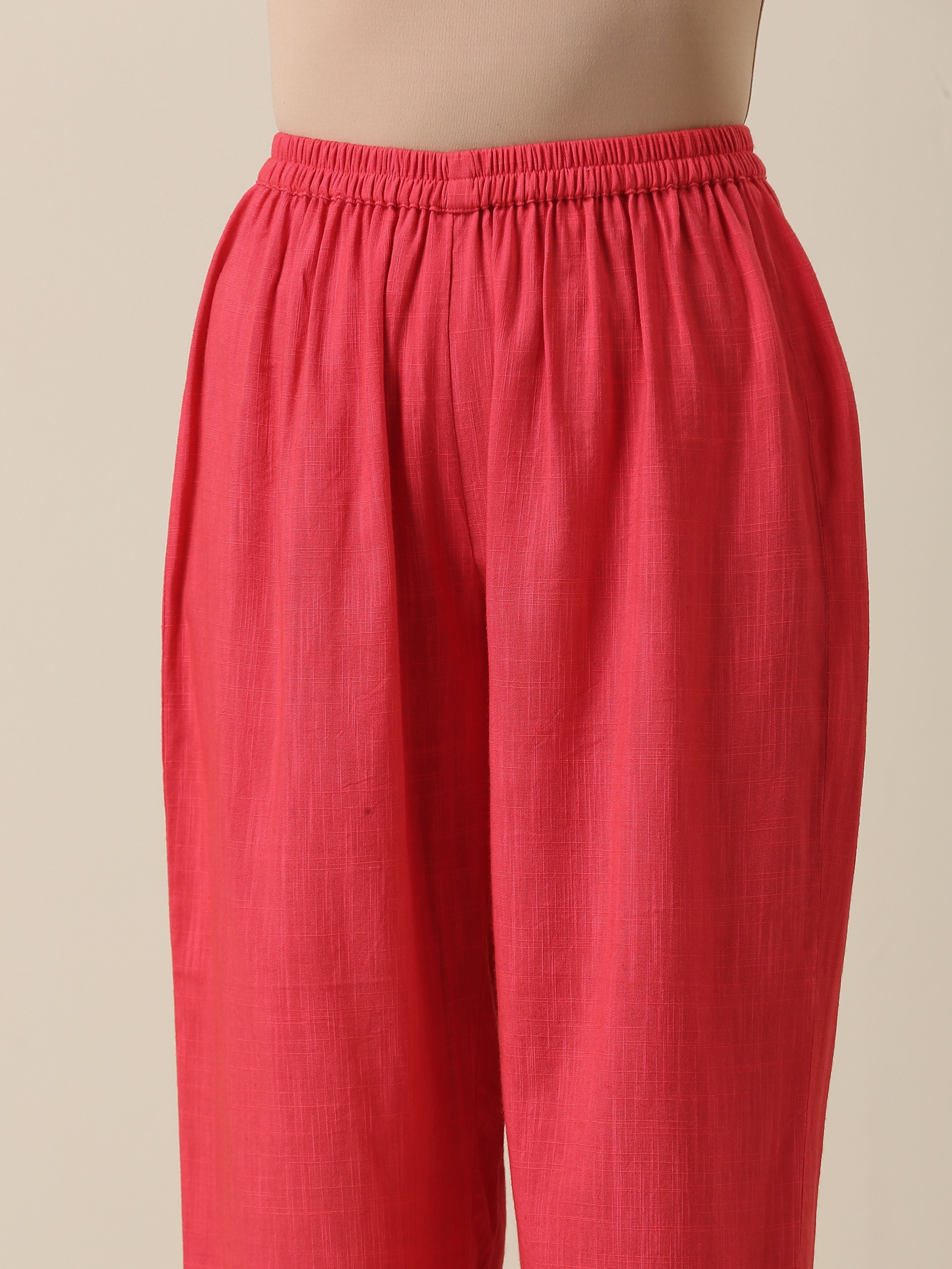 trueBrowns Bright Pink Slub Texture Baggy Sleeve Co-Ord Set | Relove - Distacart