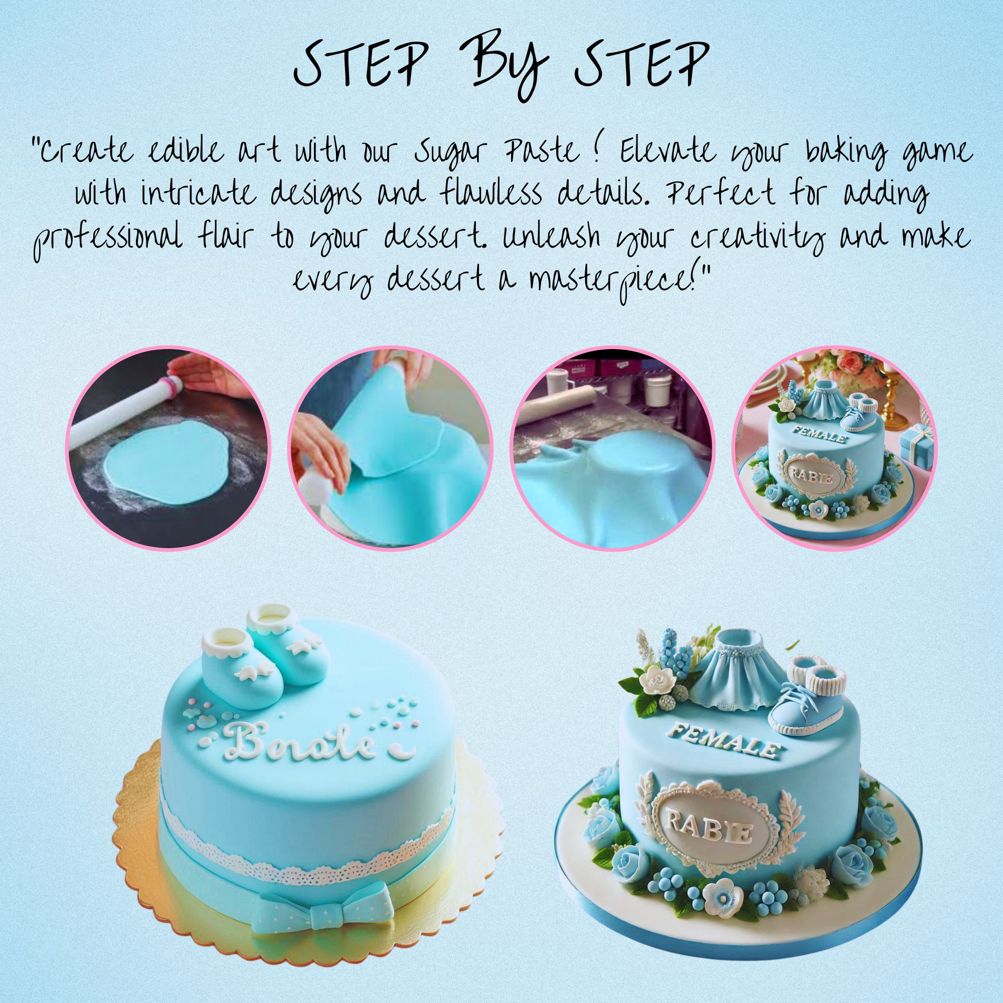 baby blue sugarpaste 250 gms