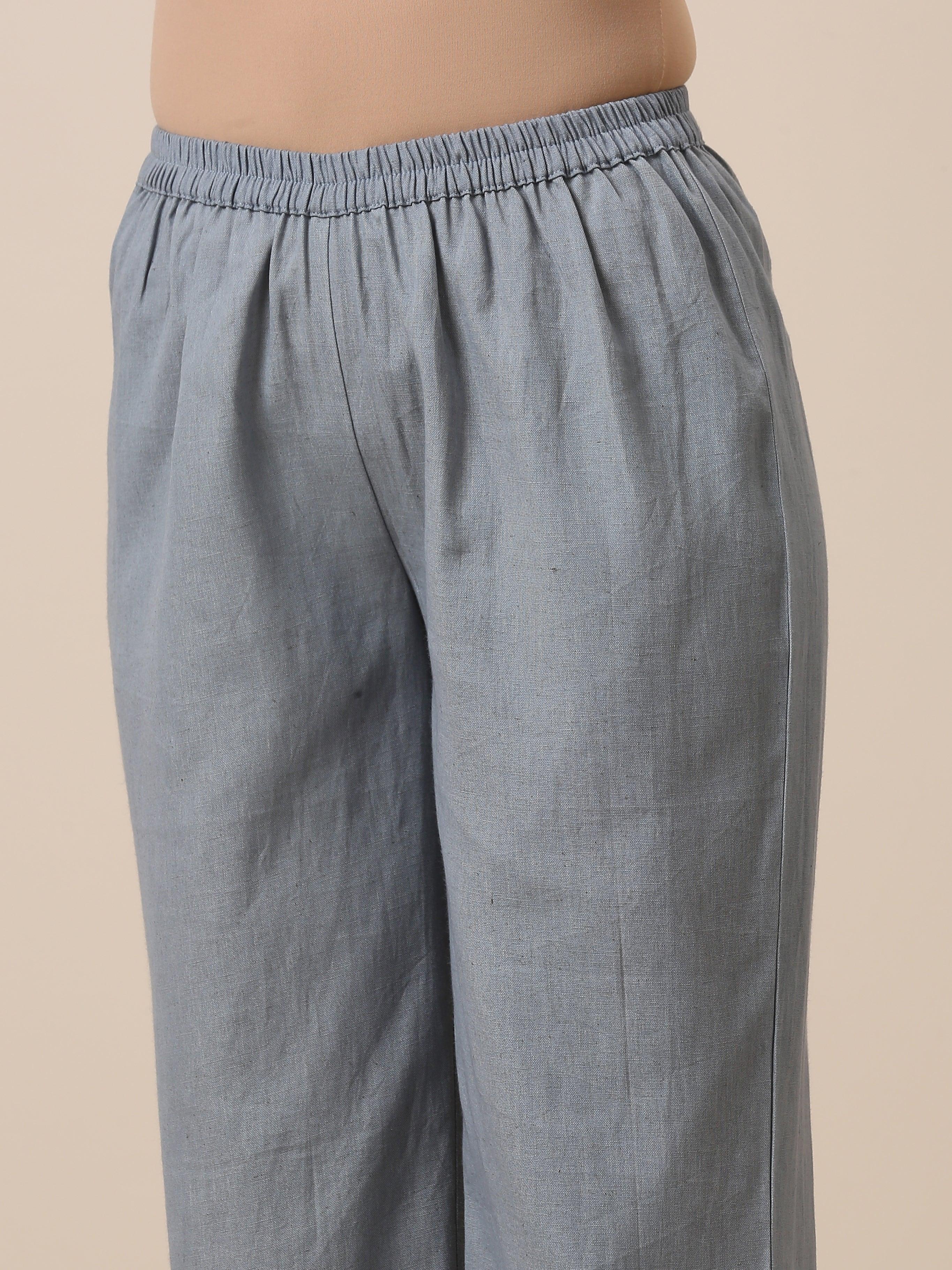 trueBrowns Cotton Steel Blue Short Co-Ord Set | Relove - Distacart