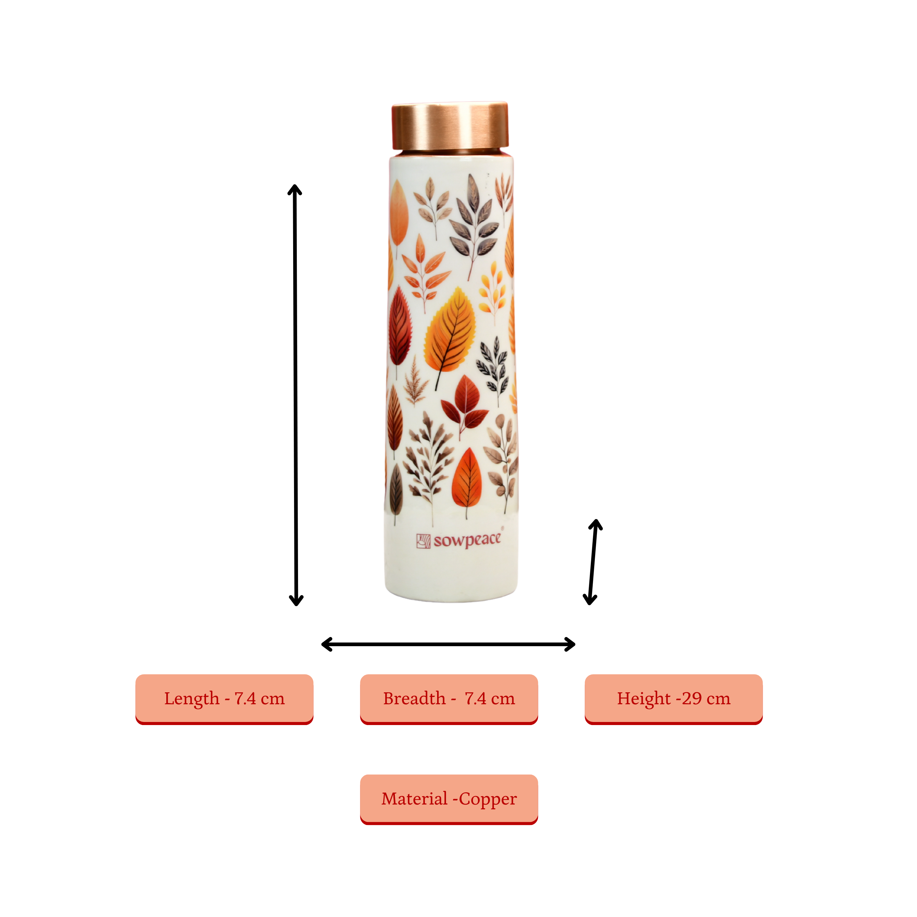 Sowpeace Leaf Elixir Copper Bottle - Distacart