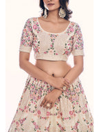 Myra White Soft Net Embroidered Designer Lehenga Choli
