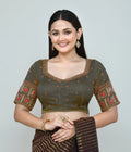 Joban Fashion Women's Green Embroidered Stitched Blouse - Distacart