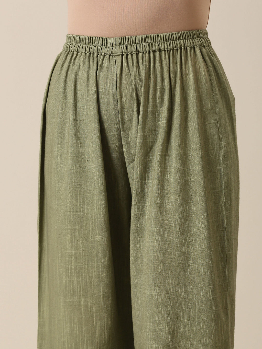 trueBrowns Sage Slub Texture Angrakha Pant Set | Relove - Distacart