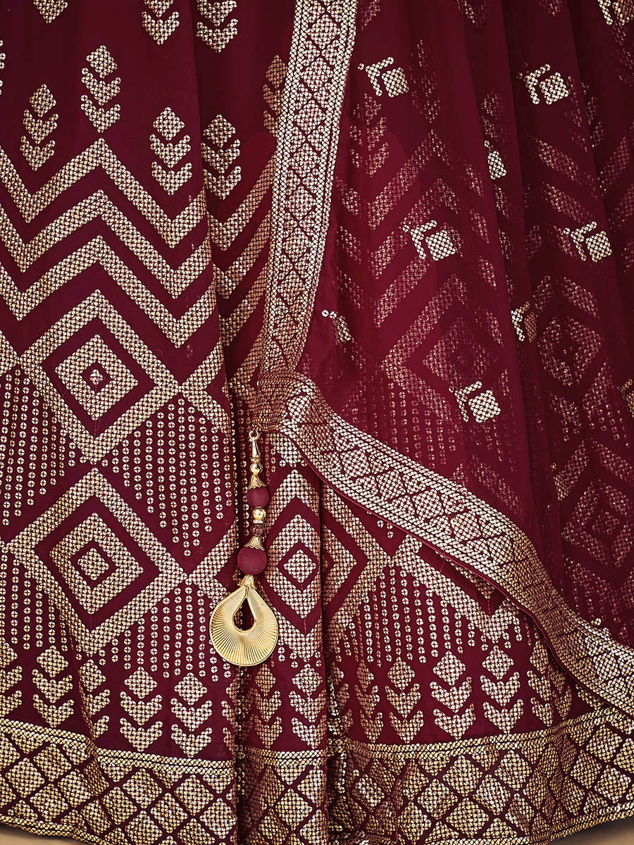 Myra Maroon Georgette Real Georgette Lehenga Choli