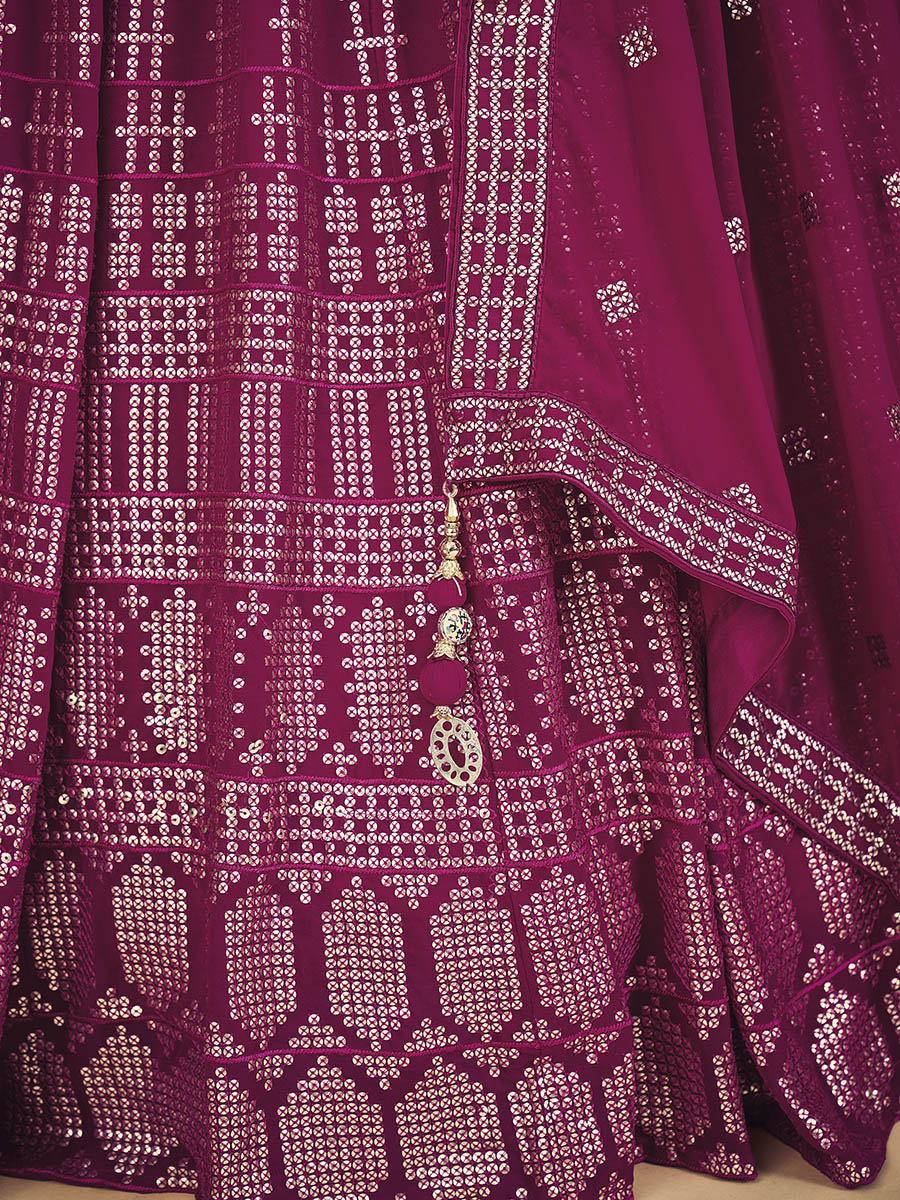 Myra Pink Georgette Real Georgette Lehenga Choli