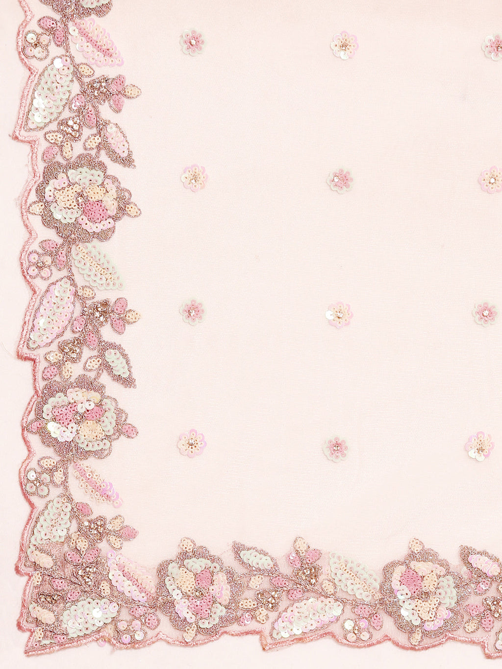 House of Panchhi Pink Net Multi Sequins with heavy Zarkan embroidery Lehenga choli & Dupatta