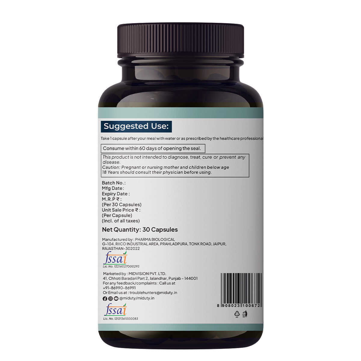Miduty by Palak Notes Liposomal Glutathione 85% Capsules