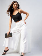 InWeave Solid White Palazzo - Distacart