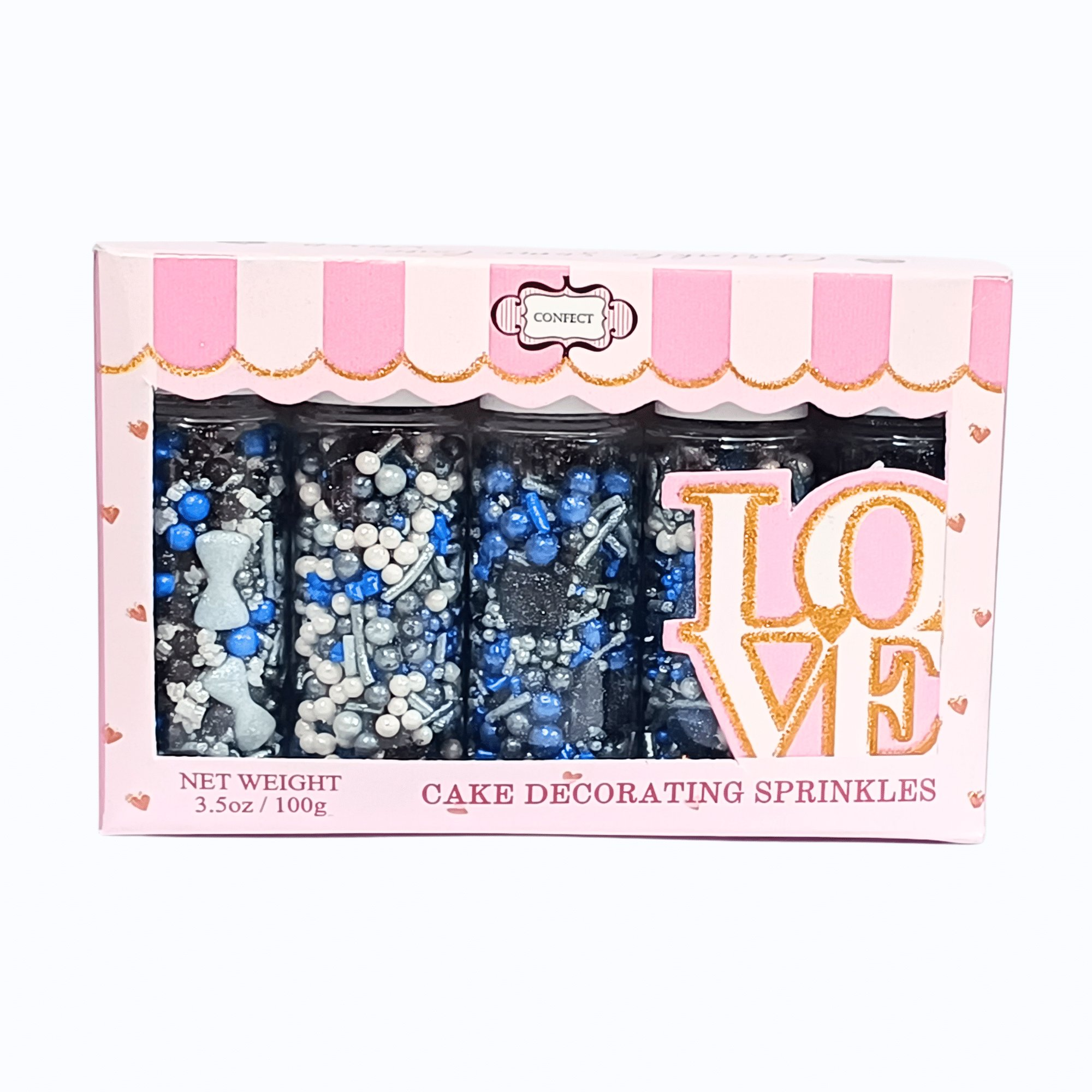 confect edible sprinkles black blue white sprinkles mix 100gms
