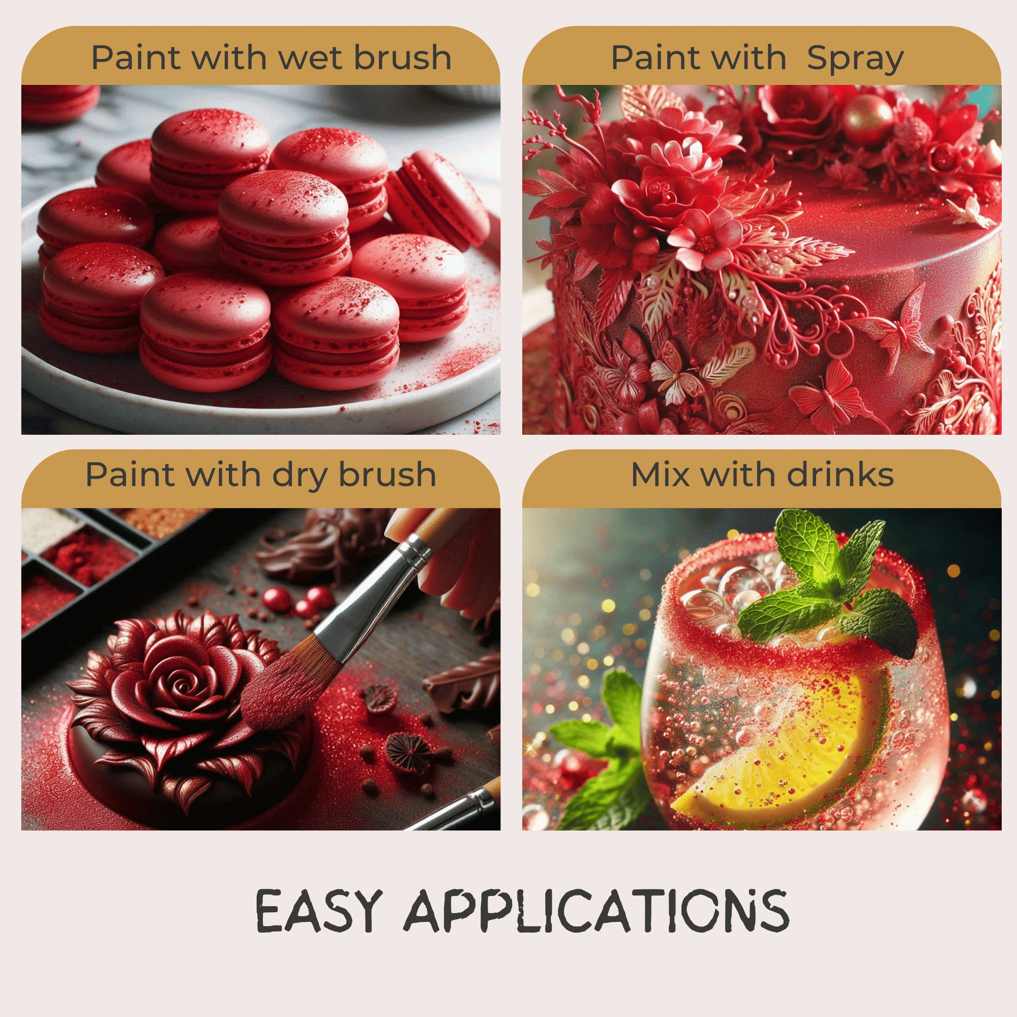 confect crystal wine red luster dust br b 5 gms b