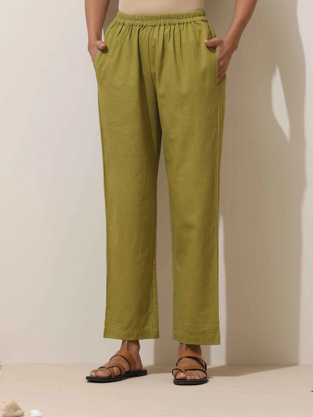 trueBrowns Brown Cotton Linen Kurta Pant Set - Distacart