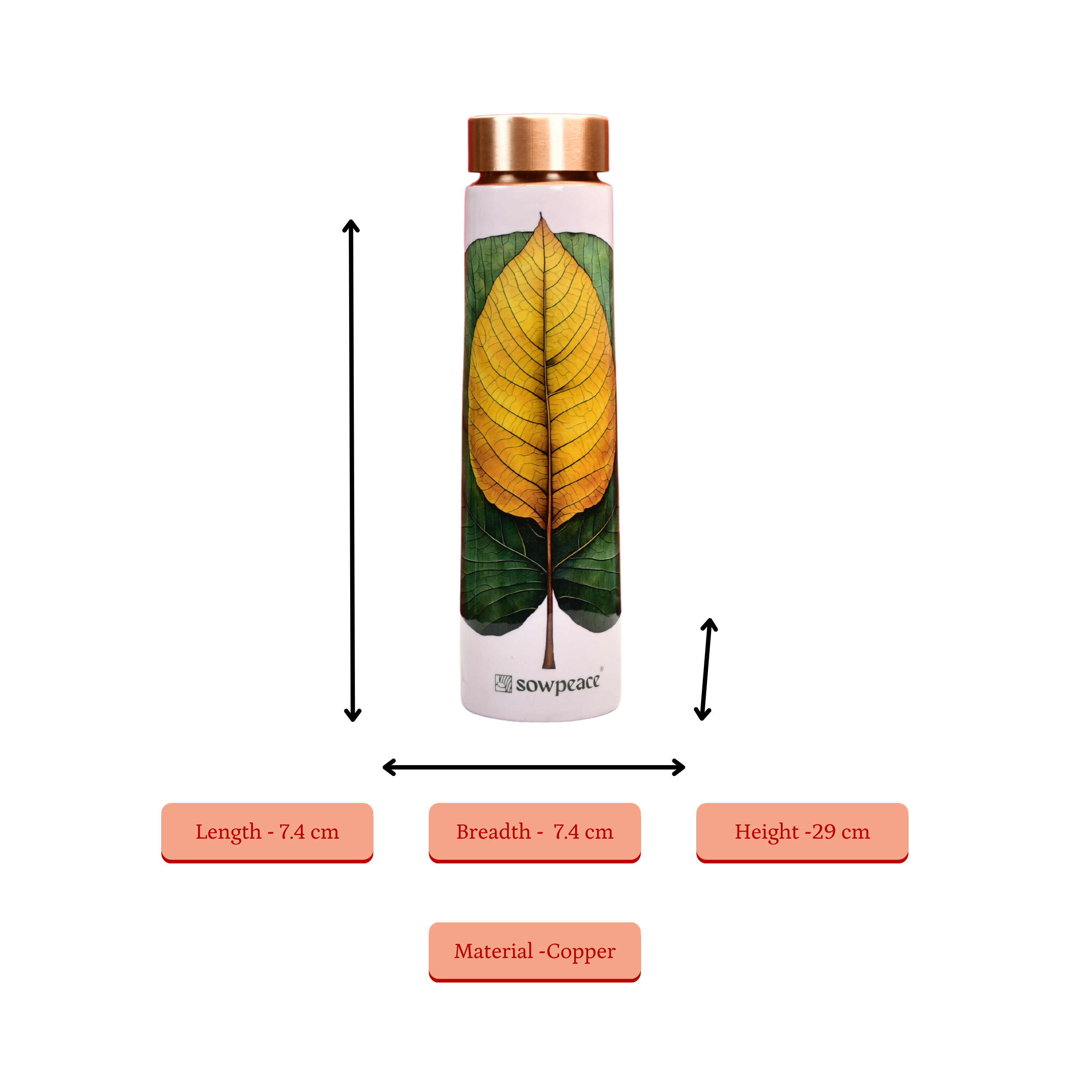 Sowpeace Ethereal Leaf Copper Bottle - Distacart