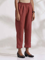 trueBrowns Brown Slub Highslit Kurta Set - Distacart
