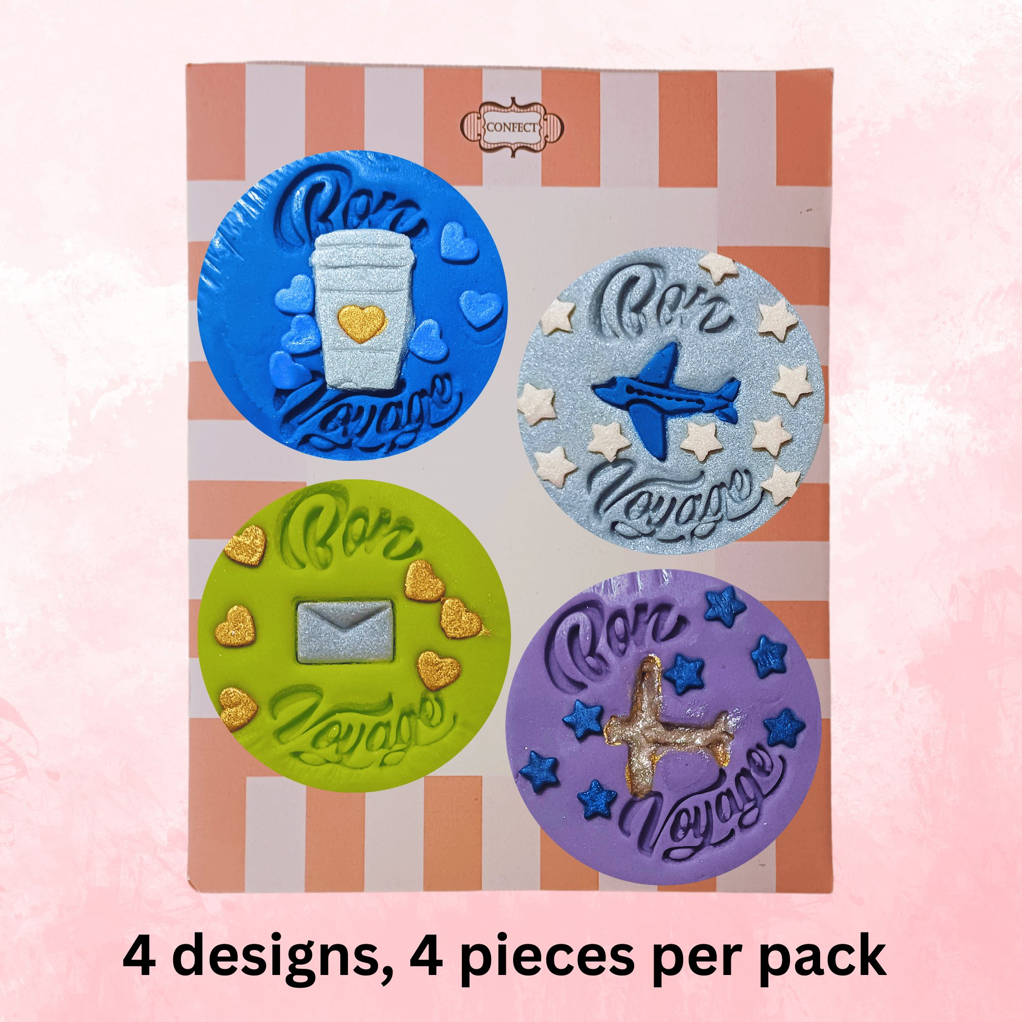 confect bon voyage toppers edible cupcake topper cake decorations supplies 100gms ct 11