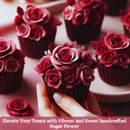 sugar roses for cake cupcake decoration magenta 120 gms