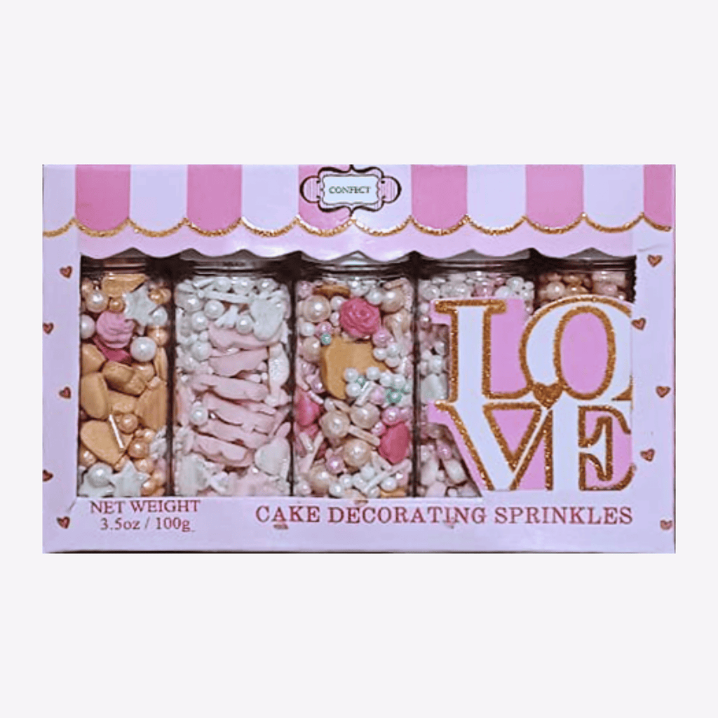 confect girls baby shower sprinkles edible sprinkles mix heart teddy baby feed bottle baby feet sprinkles pack of 5 baby shower 18