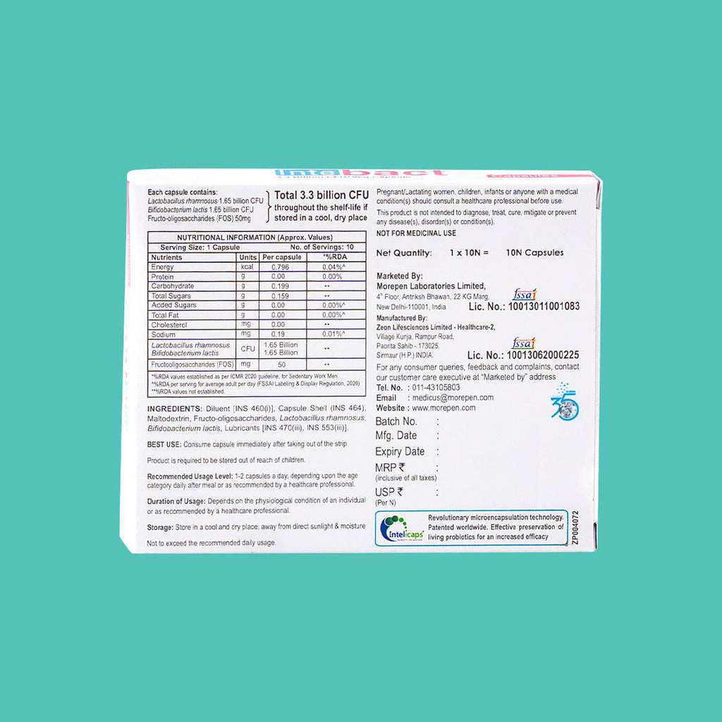 Dr Morpen Intebact Probiotic Capsules - Distacart