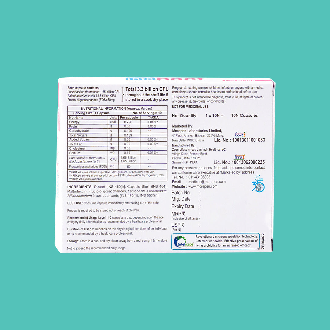 Dr Morpen Intebact Probiotic Capsules - Distacart