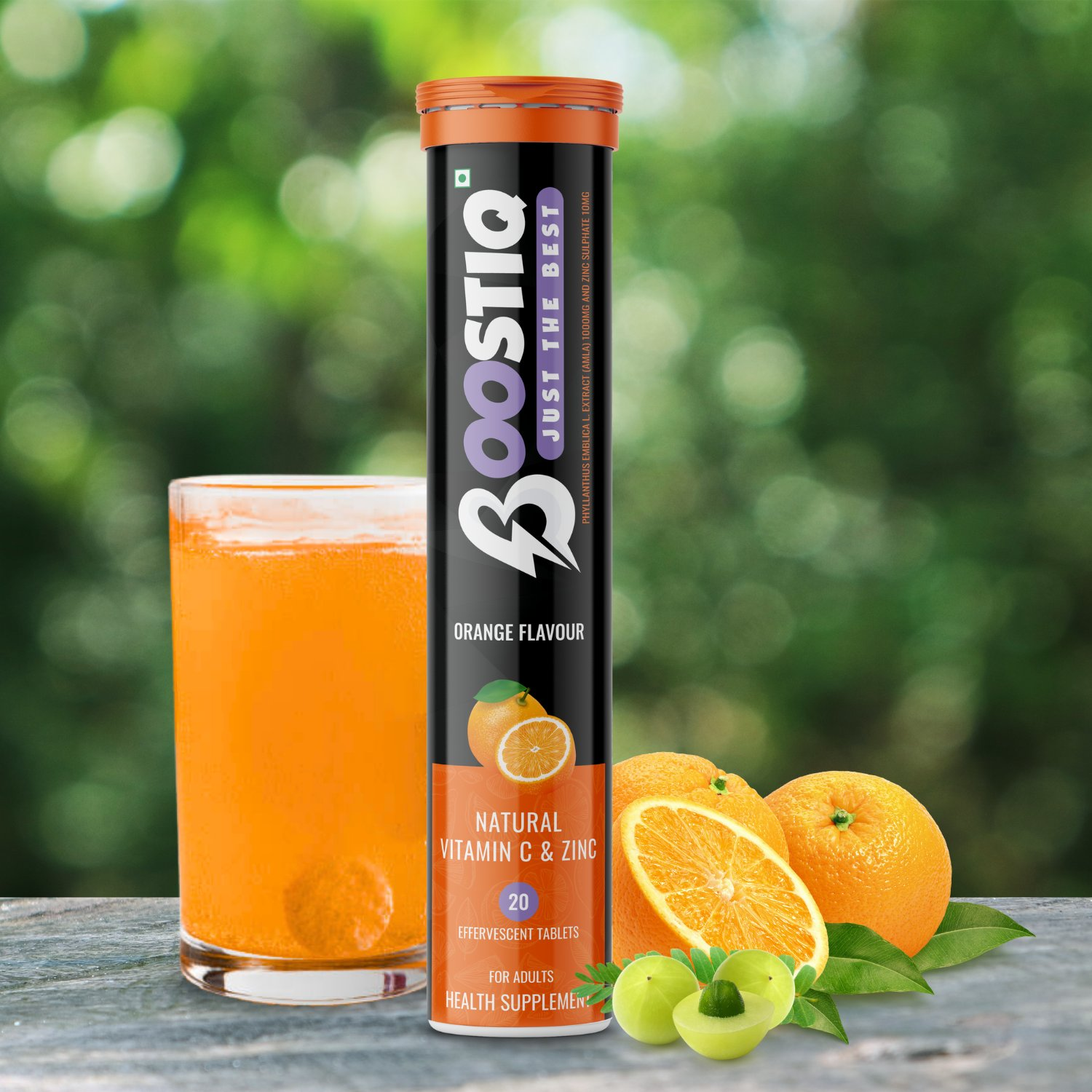 BOOSTIQ Vitamin C & Zinc Effervescent Tablets - Orange Flavour