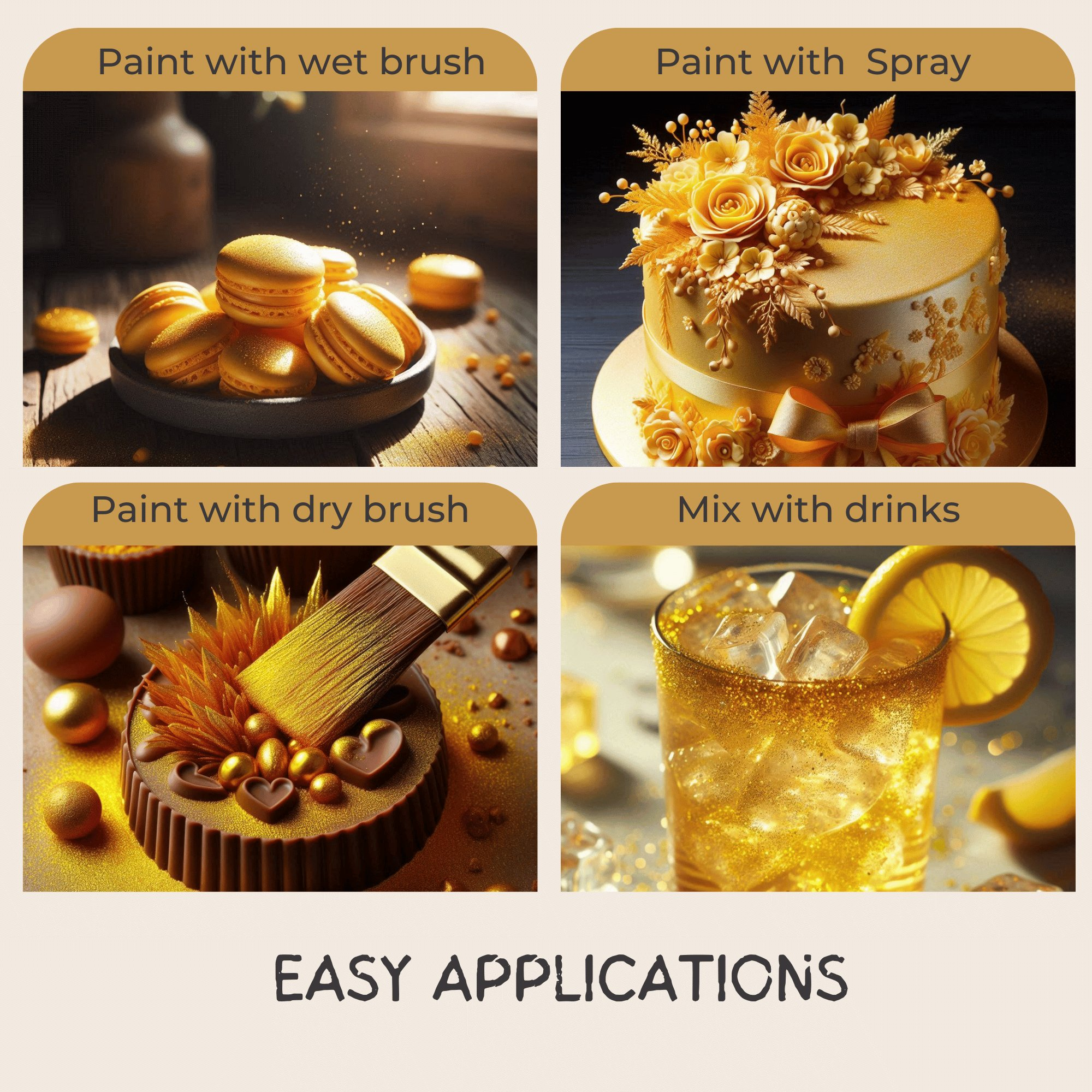 sunflower yellow edible luster dust5 gms