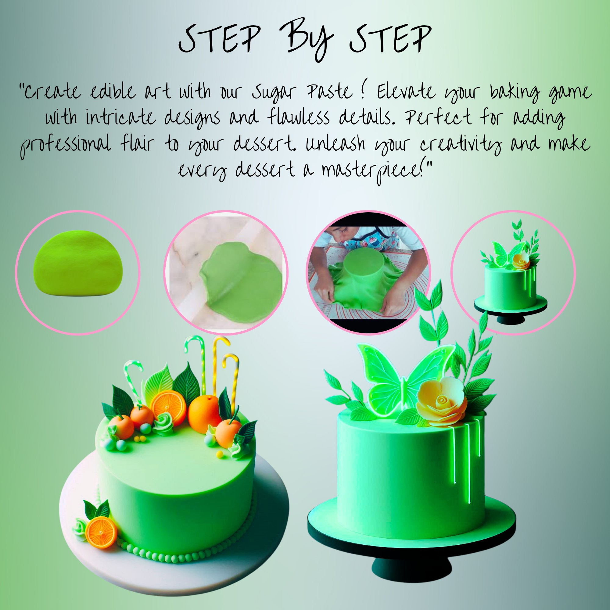 confect neon green sugarpaste br b 250 gms b