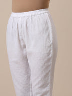 trueBrowns Cotton White Weave Collar Kurta Pant Set | Relove - Distacart