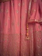 Myra Pink Real Georgette Designer Gown Style Suit - Distacart